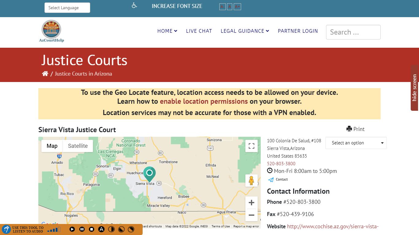 Sierra Vista Justice Court - AzCourtHelp